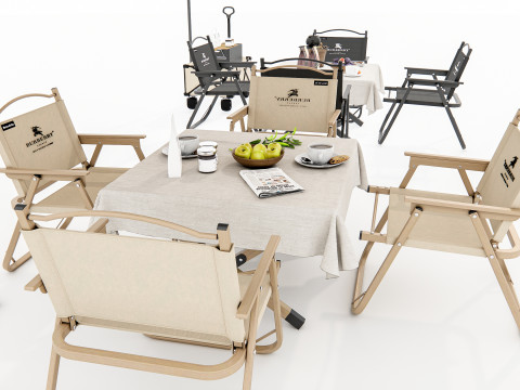 Outdoor table and chairs 1 3Dモデル