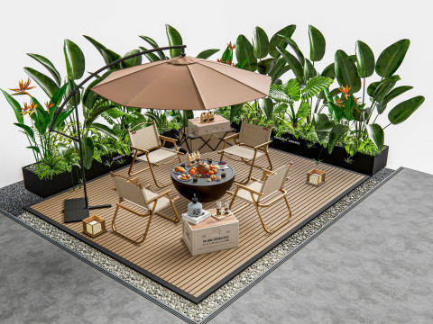Outdoor table and chairs 2 3D Модель