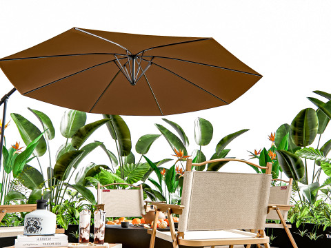 Outdoor table and chairs 2 Modello 3D