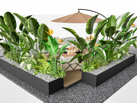 Outdoor table and chairs 2 Modello 3D
