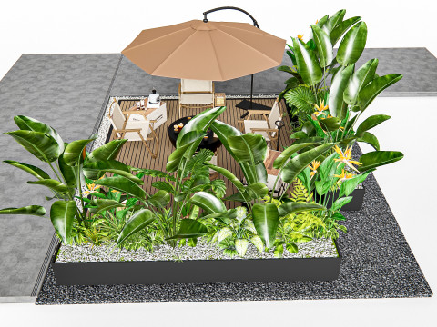 Outdoor table and chairs 2 Modello 3D