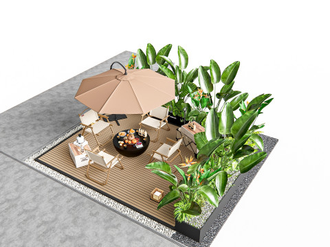 Outdoor table and chairs 2 Modello 3D