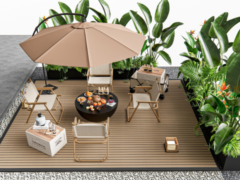 Outdoor table and chairs 2 Modello 3D