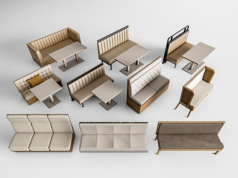 Restaurant seating sofa 1 3D Model