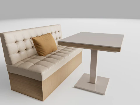 Restaurant seating sofa 1 3D Model