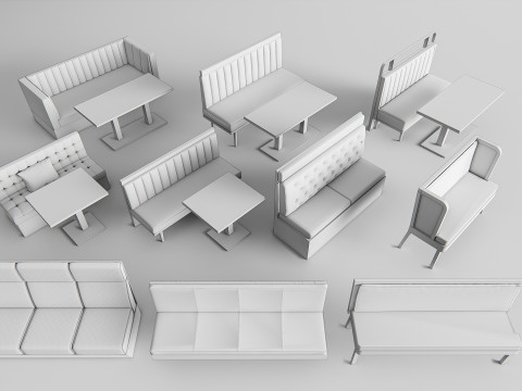 Restaurant seating sofa 1 3D 模型