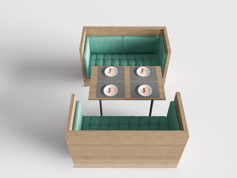 Restaurant seating sofa 2 3D Модель
