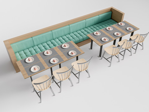 Restaurant seating sofa 2 3D Модель
