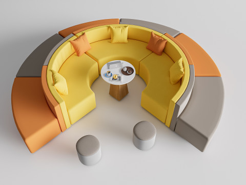 Restaurant seating sofa 2 3D Модель