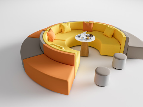 Restaurant seating sofa 2 3D Модель