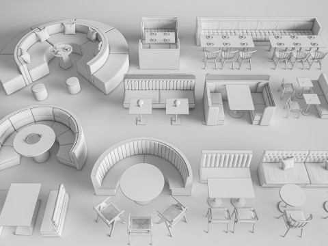Restaurant seating sofa 2 3D Модель