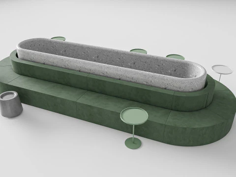 Restaurantzitbank 3 3D Model