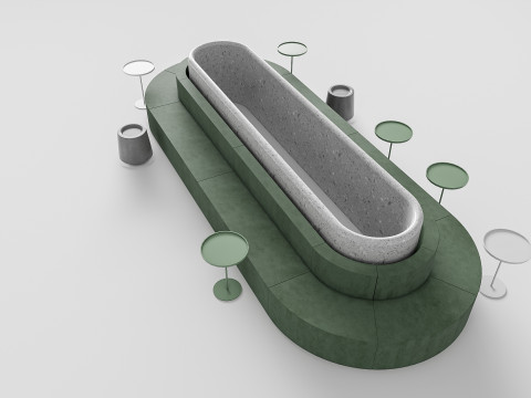Restaurant seating sofa 3 Modelo 3D