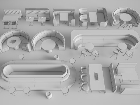 Restaurant seating sofa 3 Modelo 3D