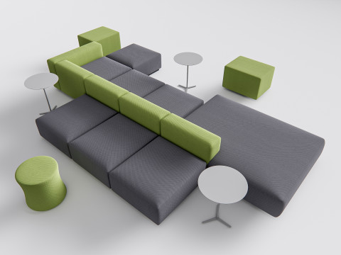 Restaurant seating sofa 4 3D 模型
