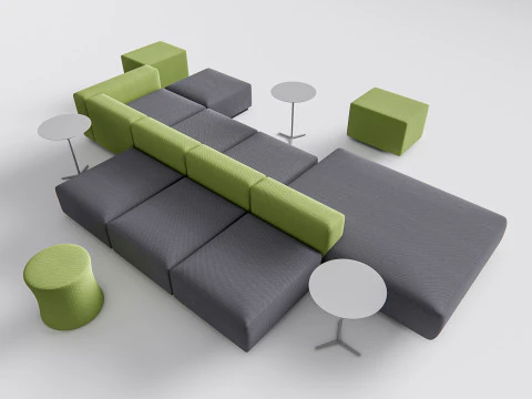 Divano per posti a sedere del ristorante 4 Modello 3D