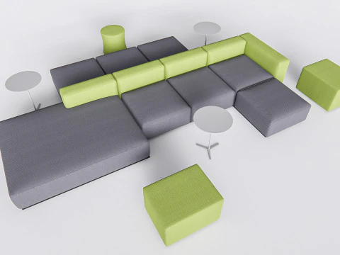 Divano per posti a sedere del ristorante 4 Modello 3D