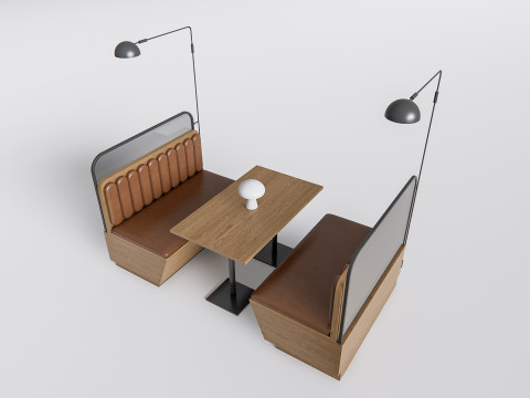 Restaurant seating sofa 4 3D 模型