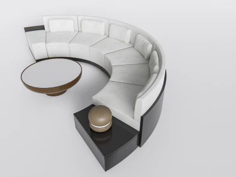 Divano per posti a sedere del ristorante 4 Modello 3D