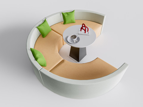 Restaurant seating sofa 4 3D 模型