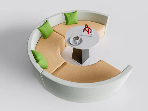 Divano per posti a sedere del ristorante 4 Modello 3D