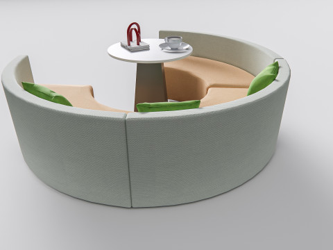 Restaurant seating sofa 4 3D 模型