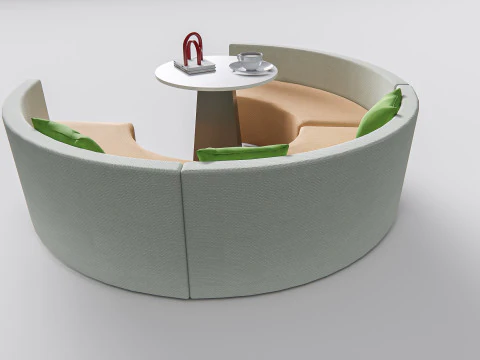 Divano per posti a sedere del ristorante 4 Modello 3D