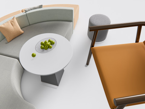 Restaurant seating sofa 4 3D 模型