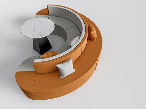 Divano per posti a sedere del ristorante 4 Modello 3D