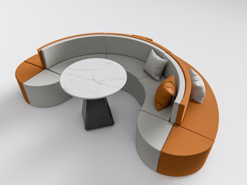 Restaurant seating sofa 4 3D 模型