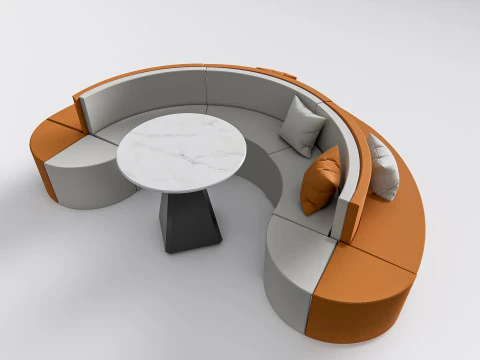 Divano per posti a sedere del ristorante 4 Modello 3D