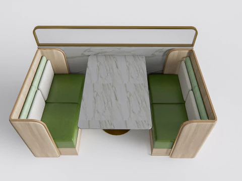 Divano per posti a sedere del ristorante 4 Modello 3D