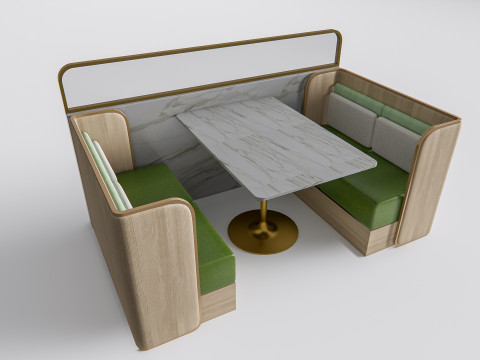 Restaurant seating sofa 4 3D 模型