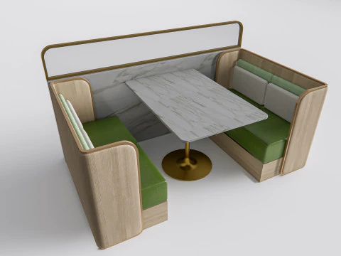 Divano per posti a sedere del ristorante 4 Modello 3D