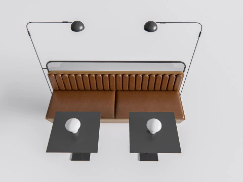 Divano per posti a sedere del ristorante 4 Modello 3D