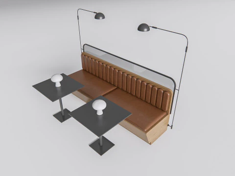 Divano per posti a sedere del ristorante 4 Modello 3D