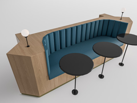 Restaurant seating sofa 5 Modelo 3D