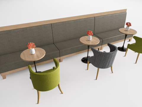Restaurant seating sofa 5 Modelo 3D