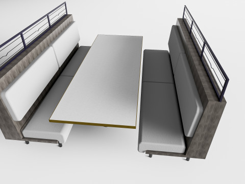 Restaurant seating sofa 5 Modelo 3D