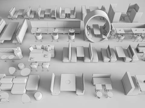 Restaurant seating sofa 5 Modelo 3D