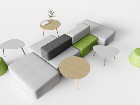 Restaurant seating sofa 6 3D Модель