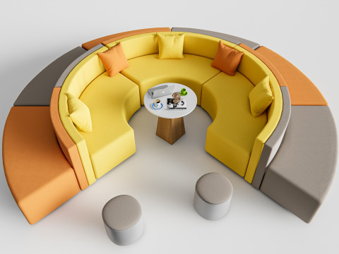Restaurant seating sofa 6 3D Модель