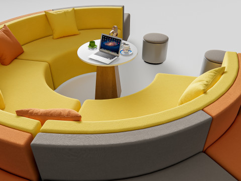 Restaurant seating sofa 6 3D Модель