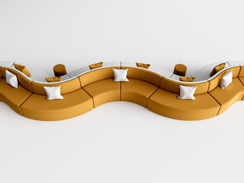 Restaurant seating sofa 6 3D Модель