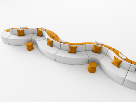 Restaurant seating sofa 6 3D Модель
