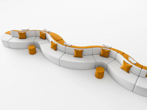 रेस्तरां में बैठने का सोफा 6 3D मॉडल