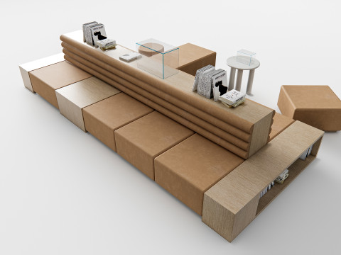 Restaurant seating sofa 6 3D Модель