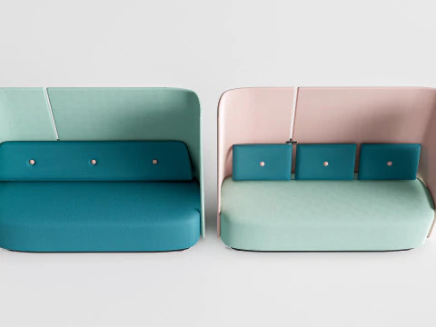 Sof&aacute; para restaurante 7 Modelo 3D