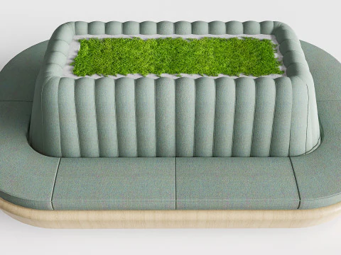 Sof&aacute; para restaurante 7 Modelo 3D