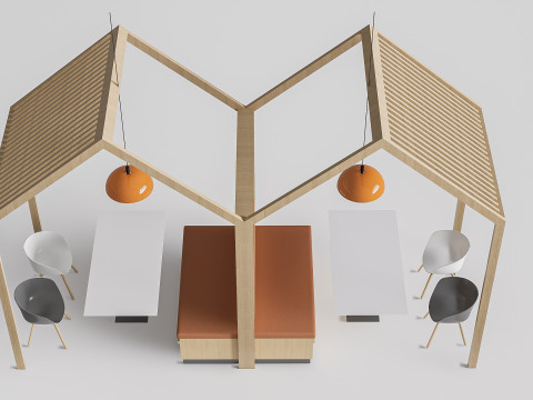 Restaurant seating sofa 7 3D 模型